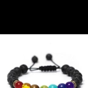 Multi Color Bead Volcanic Lava Bead Bracelet
